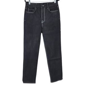 GRLFRND Coated Denim White Stitching Detail Aurelia Jeans in Lights Out Size 28